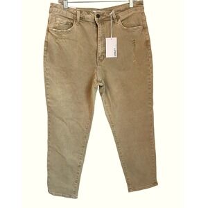 VERVET‎ ERIKA Stretch Mom Jeans Distressed Tan Mineral Wash Jeans Size 32 NWT
